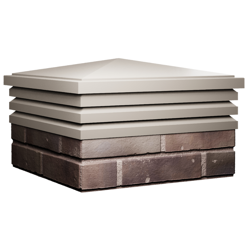 Колпак Zking Бона ХайТек Бежевый на столб 2х2 кирпича (513х513мм)