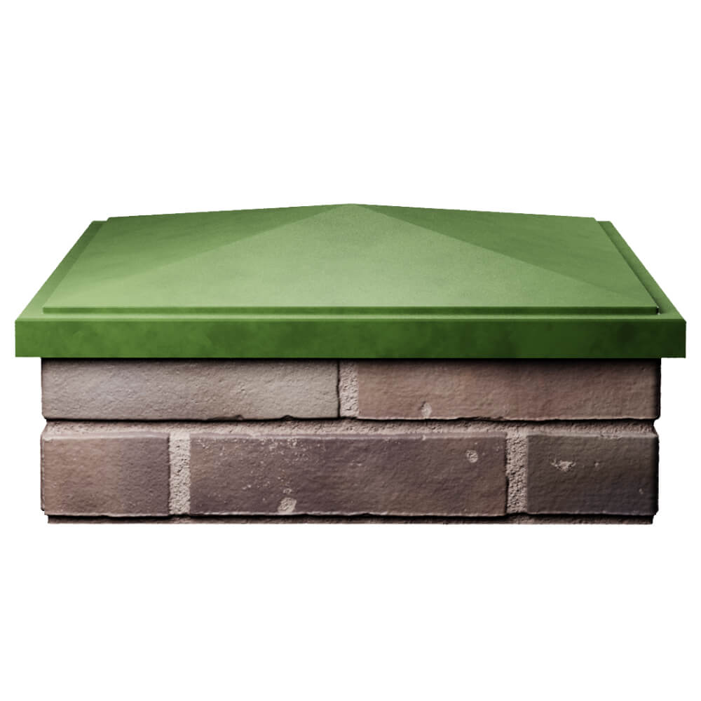 Колпак Zking БонаМоно Зеленый на столб 2х2 кирпича (515х515, 530х530мм)