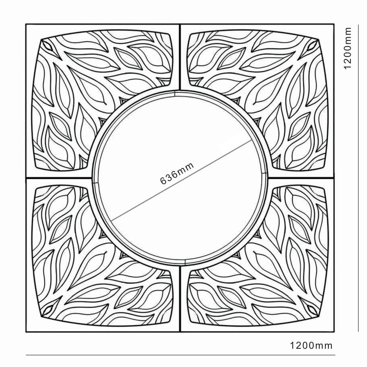 Приствольная решетка для дерева ZKING CRUST 1.2х1.2м Серая