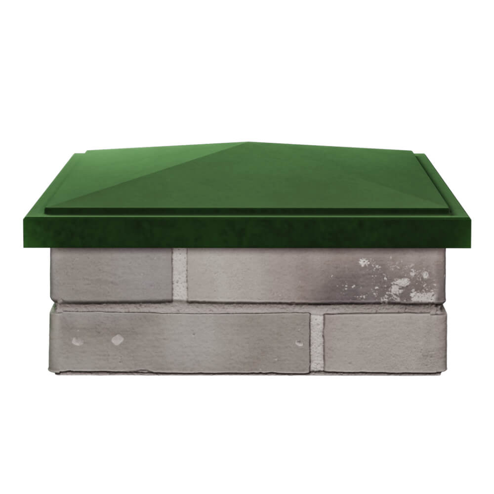 Колпак Zking БонаМоно Зеленый на столб 1.5х1.5 кирпича (385х385, 400х400мм)